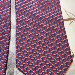 Vintage Brooks Brothers Red and Blue Patterned All Silk Tie USA
